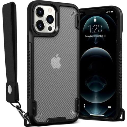 Shockproof Bumper Lanyard Phone Case For iPhone 12 Pro 11Pro Max XR XS Max X 7 8 Plus 11Pro 12Mini Armor Transparent Back Cover