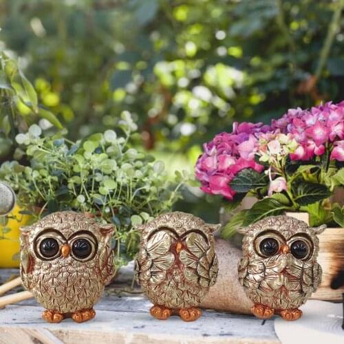 Lifelike Fake Standing Owl Bird Animal Resin Desktop Exquisite Mini Sculpture Unique For Car Garden Office Bedroom Decoration