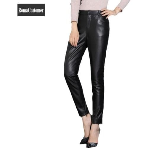Женские кожаные брюки RomaCustomer China At AliExpress