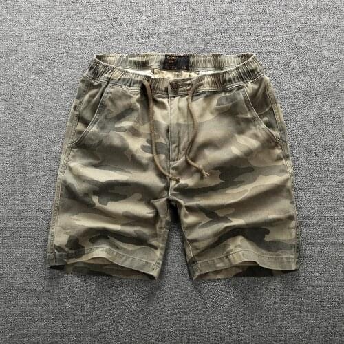 Summer Fashion Straight Cargo Shorts Male Sport Casual Half Length Pure Cotton Military Style Camouflage Mens Work Clothing