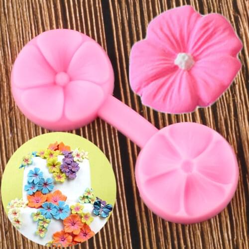 Cherry Flower Silicone Mold Sugarcraft Embossed Fondant Cake Decorating Tools DIY Clay Candy Jelly Chocolate Gumpaste Molds