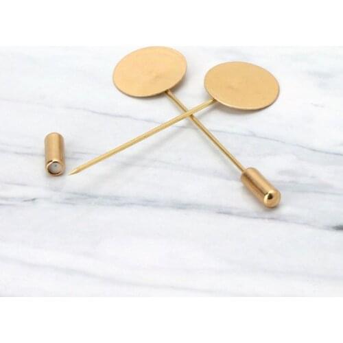 1 Set/10Pcs Round Tray Lapel Stick Brooch Pin Suit Hat Scarf Badge DIY Costume Jewelry High Quality Zinc Alloy DIY Brooch Pins