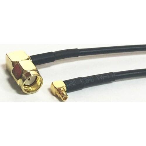 2pcs RP-SMA/RF-SMA Male Plug Right Angle Switch MMCX Male RA angled RG174 Cable 20CM Adapter Wholesale Fast Ship