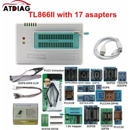 2021 Newest TL866II Plus Universal Original Minipro Programmer +17pcs Items SPI Adapters High speed Programmer Free Ship