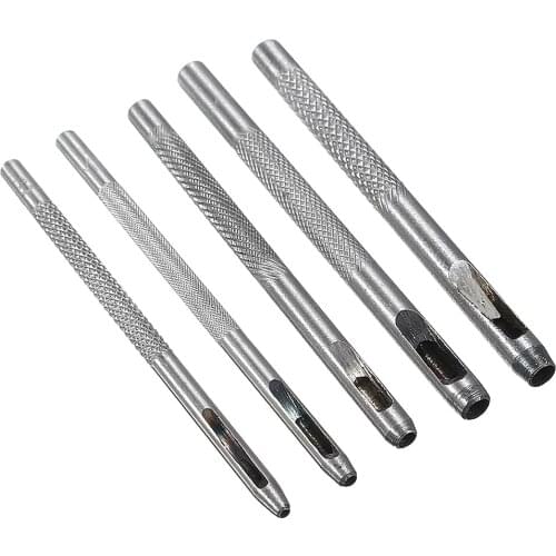 5pcs/lot Steel Leather Punch Hollow Set Hole Craft Set Hollow Puncher Belt Leathercraft for Punch Leather Tool