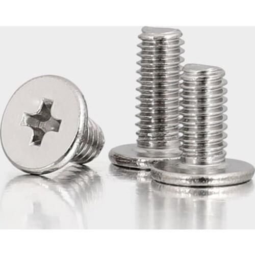 50pcs Stainless steel cross flat head screw notebook digital small electronic M2M2.5M3M4M5M6