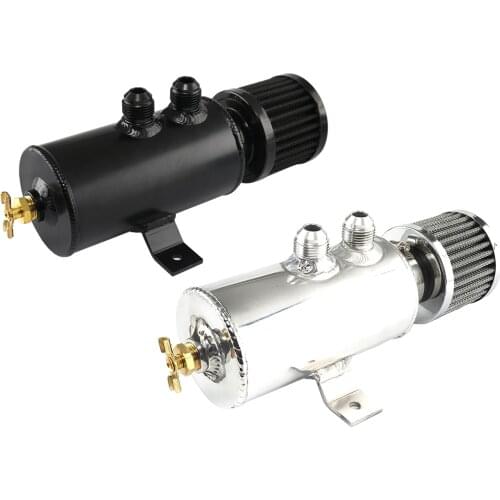 750ml 10AN Baffled Oil Catch Reservoir Tank Can with Filter Aluminum