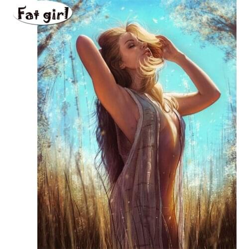 Needlework Diamond Embroidery Sexy beauty icons 5D DIY Diamond Painting Cross Stitch sunlight landscape Crystal Diamond puzzle