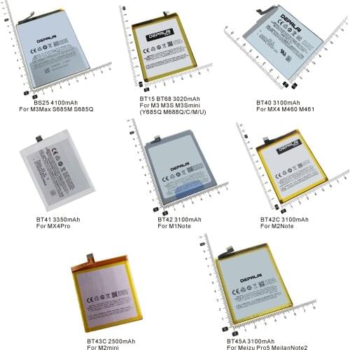 BS25 BT15 BT68 BT40 BT41 BT42 BT42C BT43 BT45A Battery For Meizu Meizy M3 Max S M3S mini MX 4 Pro M1Note M2 Pro5 Note2 Batteries