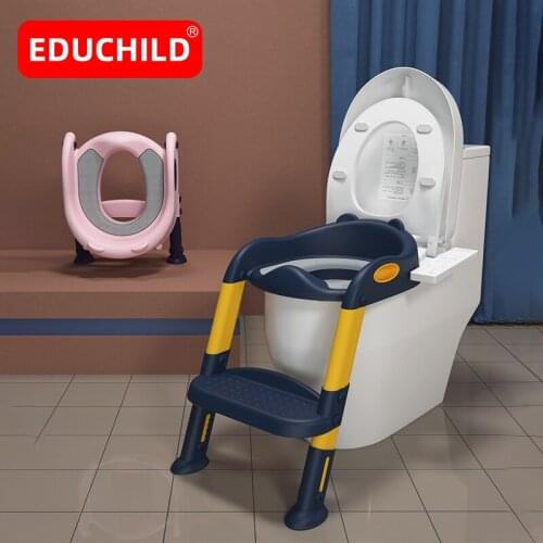 Educhild Children Toilet Training Chair Infant Adjustable Ladder Folding Potty Seat Baby Toddlers Boys Girls Safe Toilet Potties