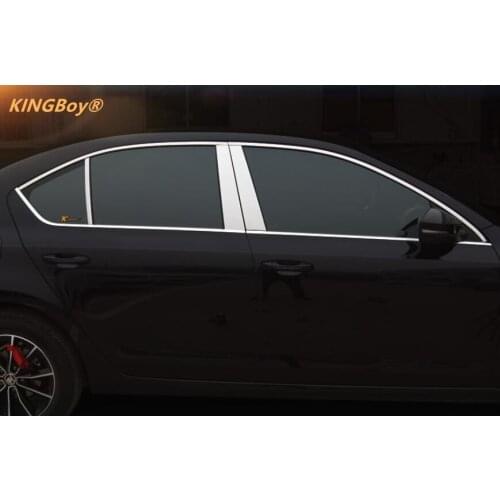 For Skoda Octavia A7 2015-2017 window trim cover Exterior Chromium Styling Stainless steel car-styling decoration accessory