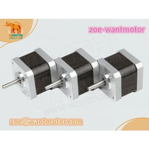 Hot sale!3 pcs Nema 17 wantai stepper motor 42BYGHW609 4000g.cm 1.7A CE ROHS ISO Robot 3D Makebot Reprap Printer