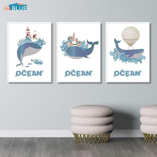 Whales Canvas Art Print Painting Poster Wall Decor Ocean Wall Art Cetacea Poster Wall Pictures For Living Room Home Decoration