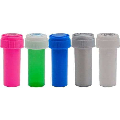 HORNET 8 Dram Push Down & Turn Vial Container Acrylic Plastic Storage Stash Jar Pill Bottle Case Box Herb Waterproof Container