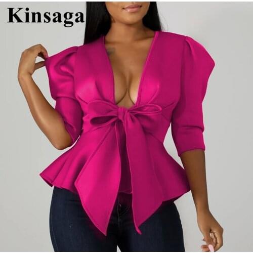 Блузки с баской KINSAGA China At AliExpress