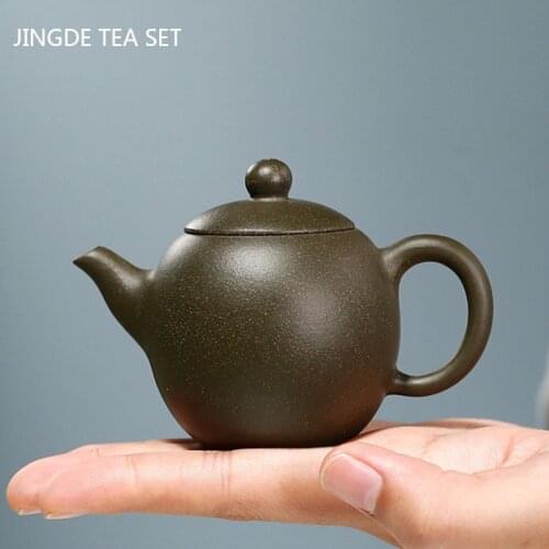 Chinese Yixing Tea Pots Dragon Egg Shape Purple Clay Teapot Beauty Kettle Raw Ore Bean Green Mud Handmade Teaware Gifts 90ml