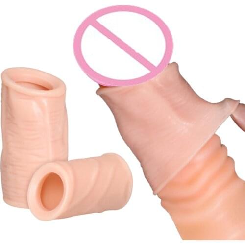 2PCS Foreskin Resistance Ring for Time Delay penis ring Reusable Male Penis Sleeve Cock Ring Enlargement Intimate Toys for Men