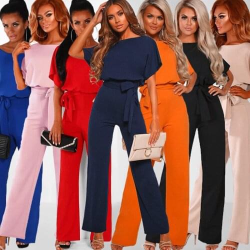 Jumpsuits Women Vintage Rompers Loose Wide Leg Playsuit Clubwear With Belt Combinaison Femme Overalls For Women Monos Mujer Y2K