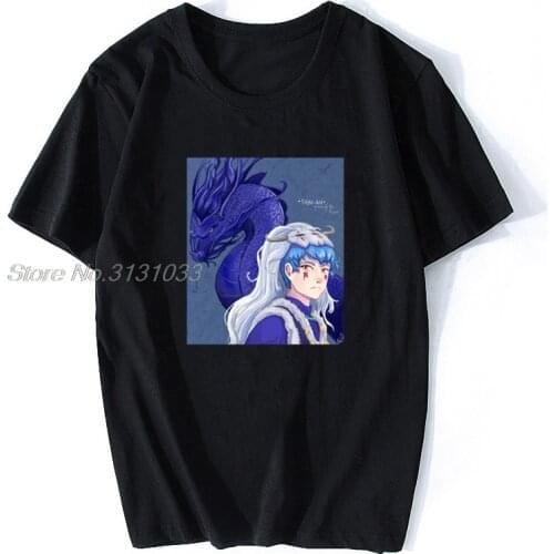 Men Tshirt Shin Ah Yona Of The Dawn Yona Of The Dawn T Shirt Print Men Cotton Tshirt Anime Tees Harajuku Streetwear