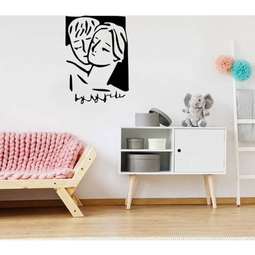 Ins Korean style Couple Hug Wall Sticker Home Decor Stickers For Bedroom Living Room Bar Removable Wallpaper ov486
