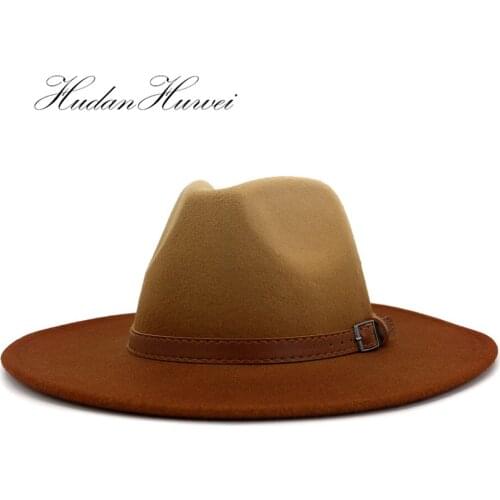 New Unisex Painting Woolen Fedora Hat for Women Men European American Fashion Holiday Church Travel Jazz Hat Caps