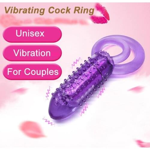 2021 new Silicona double penis ring bullet vibration anal sex toy shop for men gay male cock cage masturbation cockring vibrator