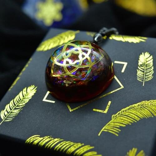 Original Natural Crystal Garnet Energy Orgon Pendant Flower Of Life Mandala Chakra Symbol For Women Charm Jewelry