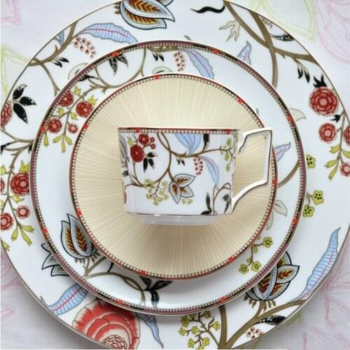 Tableware European Bone China Western Dish Steak Plate Afternoon Tea Dessert Coffee Cup And Saucer
