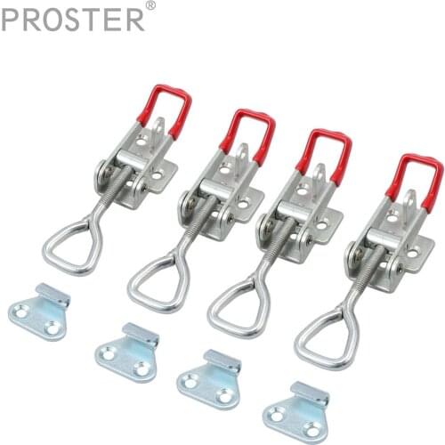 Proster 4Pcs Adjustable Cabinet Boxes Case Chest Catch Metal Toggle Latch Hasp Cabinet Lever Handle Toggle Latch Lock Clamp