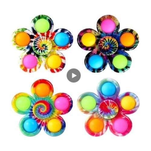 Simple Fidget Spinner Push Pop Bubble Hand Spinner For Anxiety Stress Relief Bulk Sensory Party Favor Birthday Gift For Kids