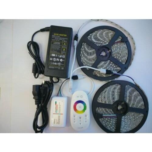 2.4G RGB led controller+5050 RGB 60L/m 10m 600L led strip waterproof DC12V flexible led bar light+12V 8A adapter RGB LED kit