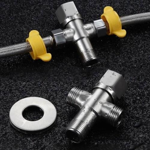Stainless Steel Angle Valve G1/2 Thread Triangle Valve for Kitchen Bathroom Toilet Cold and Hot Water Stop Valve