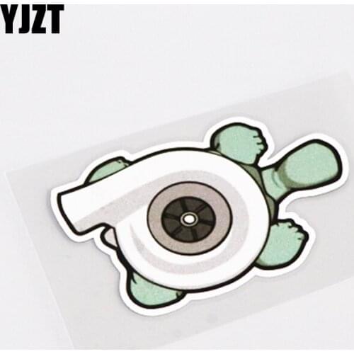 YJZT 6CM*10CM Cartoon Funny JDM Turbo PVC Motorcycle Car Sticker Decal 13-1061