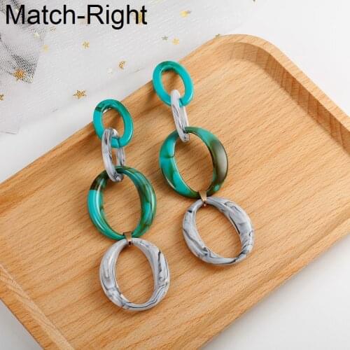 Match-Right Women Acrylic Statement Trendy Earrings For Women Long Dangle Hanging Drop Earrings Pendant Female Jewelry NR222