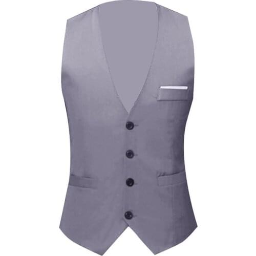 Vest Suit Single-breasted Slim-fit Polyester Men Fashion Formal Vest for Business men vest jacket for summer Men Clothing