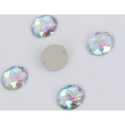 18mm 30pcs/lot Crystal Acrylic Beads Rhinestones Round Flatback Beads For DIY Jewelry Making DIY Craft Accessories