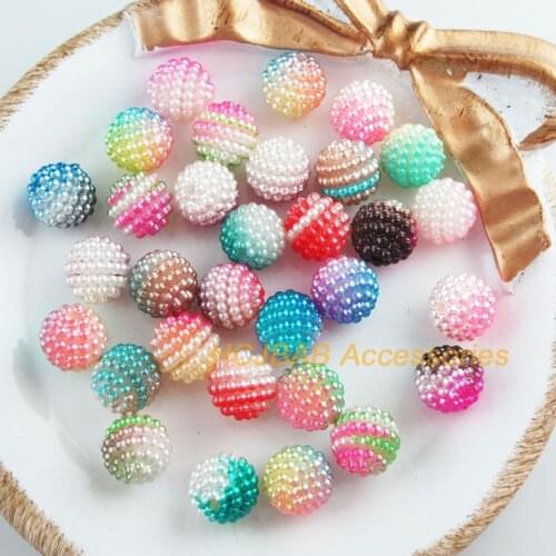 Fashion 20 New Waxberry Ball Charms Acrylic Round Spacer Beads Gradients Mixed 10mm