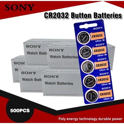 500pcs sony CR2032 3V 100% Original Lithium Battery For Watch Remote Control Calculator CR2032 2032 button cell coin batteries