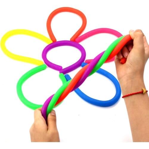6Pcs Stretchy Strings Anti Stress Noodle Stretch Pull Twirl Wrap Squeeze Sensory Toy for Kids Adult NSV775