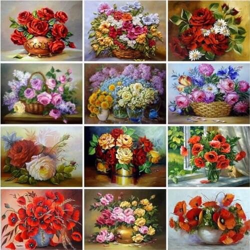 Floral Diamond Painting Full Square Drill Flowers Diamond Embroidery 5D DIY Cross Stitch Mosaic Home Decor Wall Art Gift