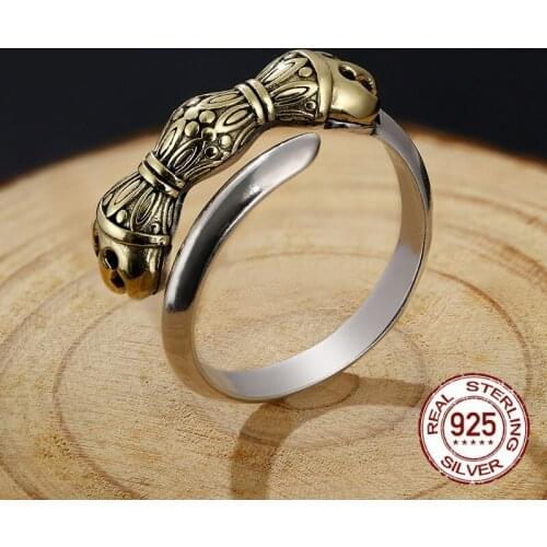 Pure 925 sterling silver creative design sword ring men male opening Thai silver personality cool wild ring men women Jewelry