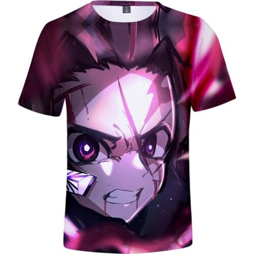 Demon Slayer Tanjiro Nezuko Tshirt Killer T-shirt Anime Tee 3d Printed Cartoon Fashion Tshirt White Shirts