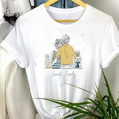 Women Clothes Sweet Short Sleeve Family Mama Mom Mother 90s Cartoon Print Mujer Camisetas Tshirt Female Tee Top Graphic T-shirt