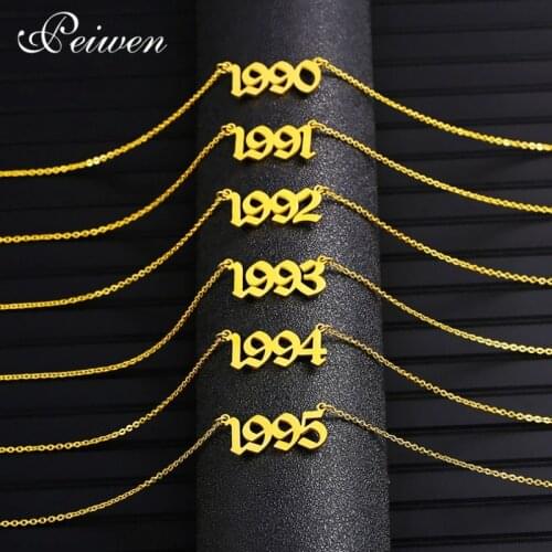 Birth Year Number Necklace Women Boho Jewelry 1991 To 2006 Year Necklaces Stainless Steel Personalized Custom Letter Year Colar