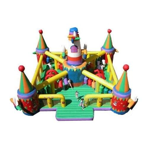Commercial Large Kids Inflatable Fun City For Amusement Park Rental