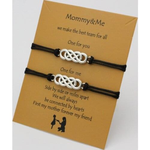 A SET) Mommy Mother Daughter Bracelets Love Adjustable Rope Fashion Jewelry Women Girl Unisex Gift Drop Shipping