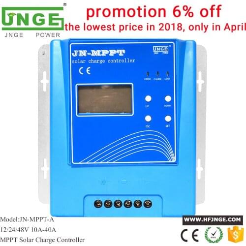 JNGE Power 20A Solar Controller MPPT Solar Charge Controller for 12V 24V 48V AUTO PV System Solar Regulator