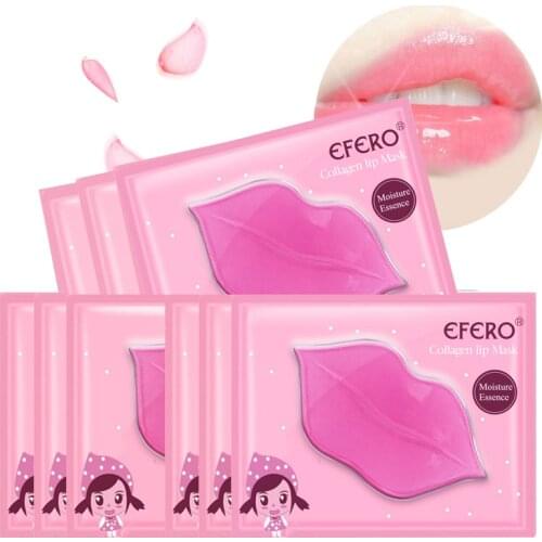 EFERO 12/10/9/8/7/6/5Packs Moisturizing Hydrating Lip Masks Lips Gel Pads Patch Lip Plump Anti Dry Lips Care Skin Care