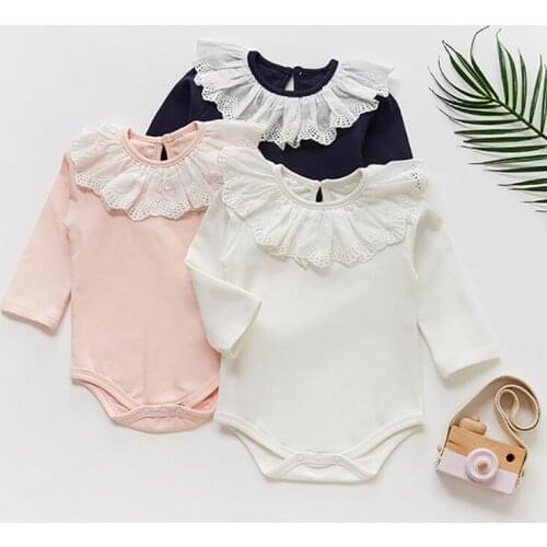 Melario Cute Rompers New Spring Baby Girls Jumpsuit Romper Long Sleeve Lace Toddler Girls Outfits Infant Girls Clothing