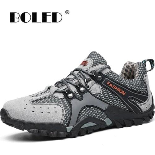 Spring Casual Shoes Men Breathable Suede Leather Flats Shoes Anti-Skidding Rubber Sole Hiking Shoes Men